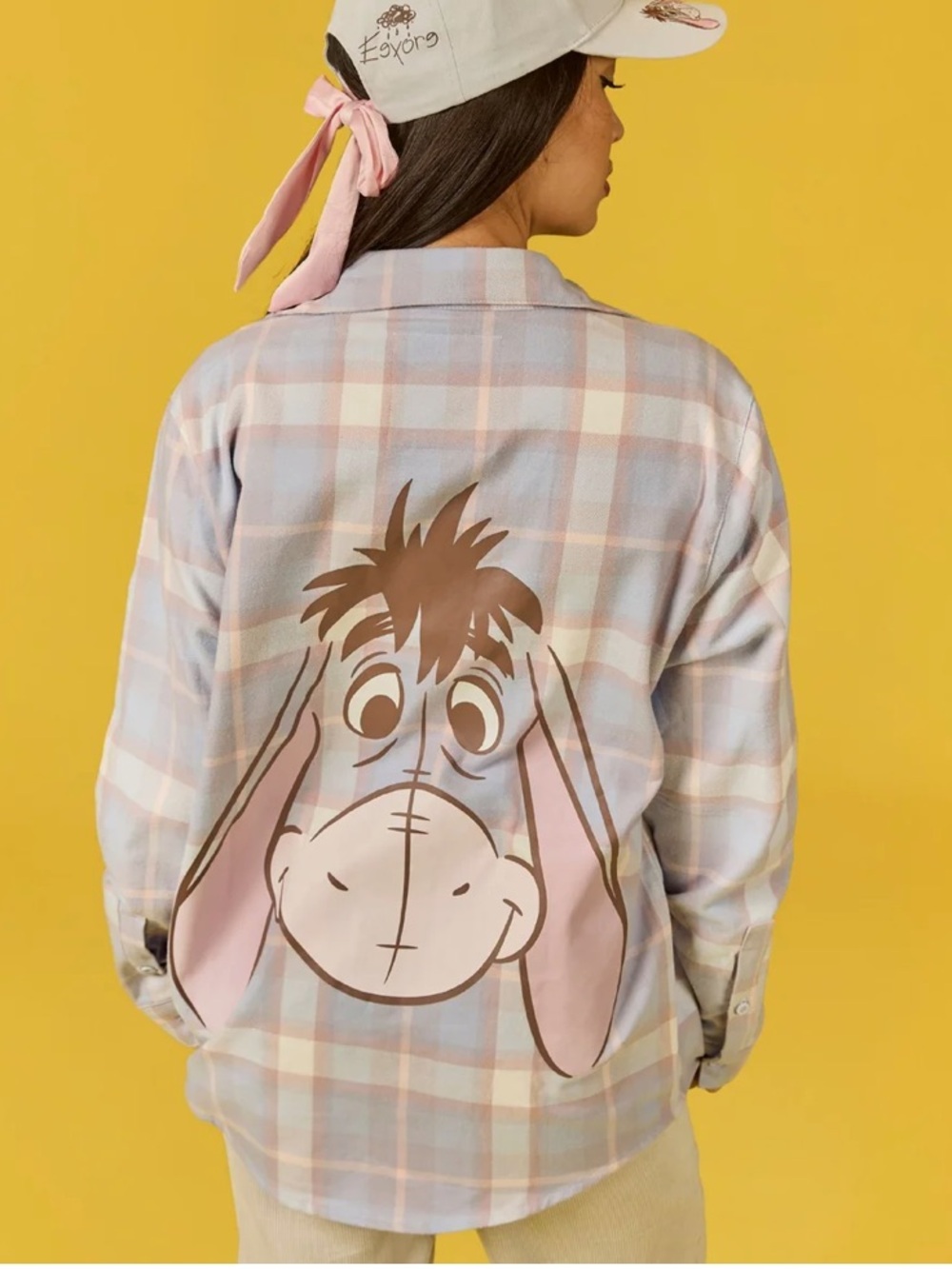 Winnie the Pooh Eeyore Plaid Flannel Shirt